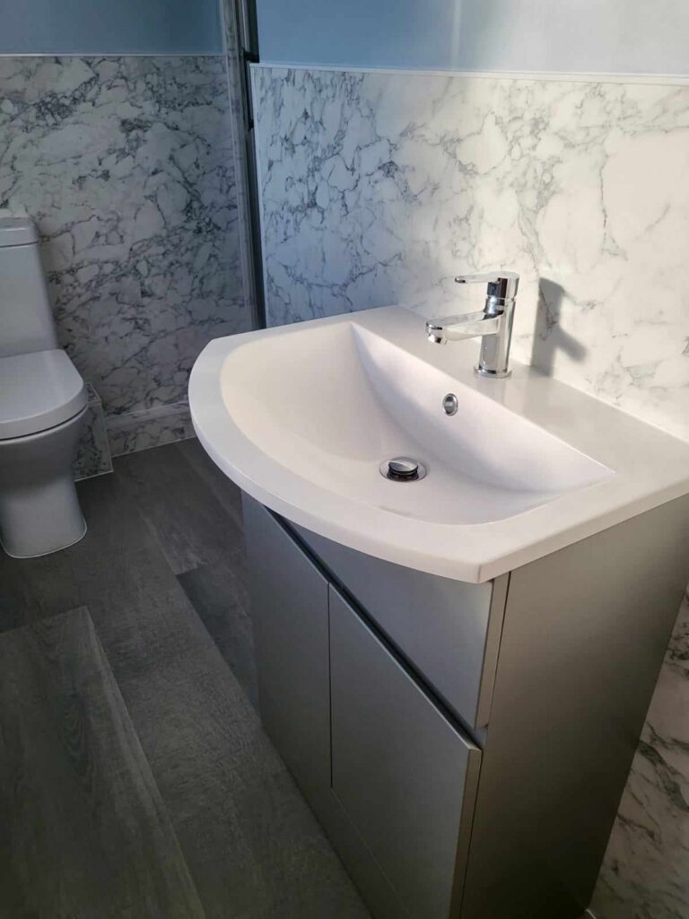 a modern bathroom sink